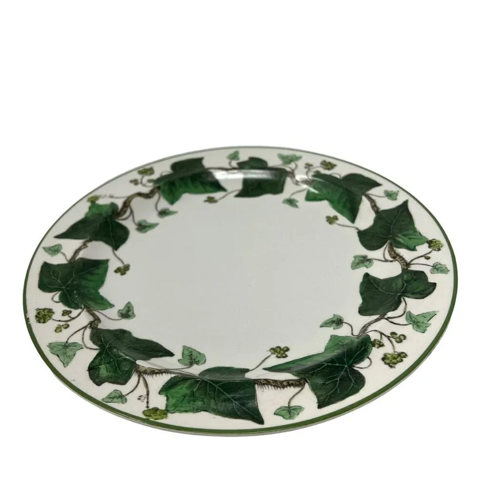 Antique Early‎ 1900s Wedgwood Napoleon Ivy Green Queens Ware Luncheon Plate 9
